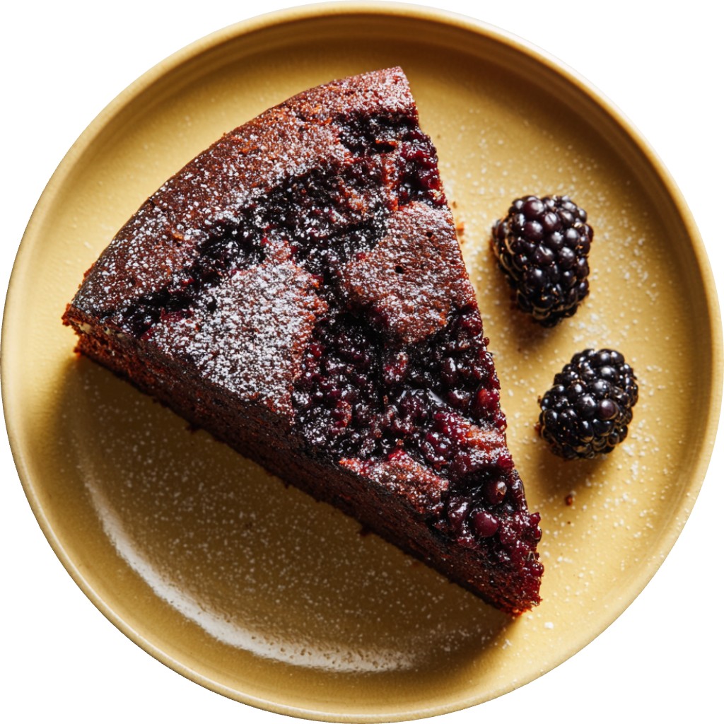 Upsidedown Blackberry Chocolate Cake