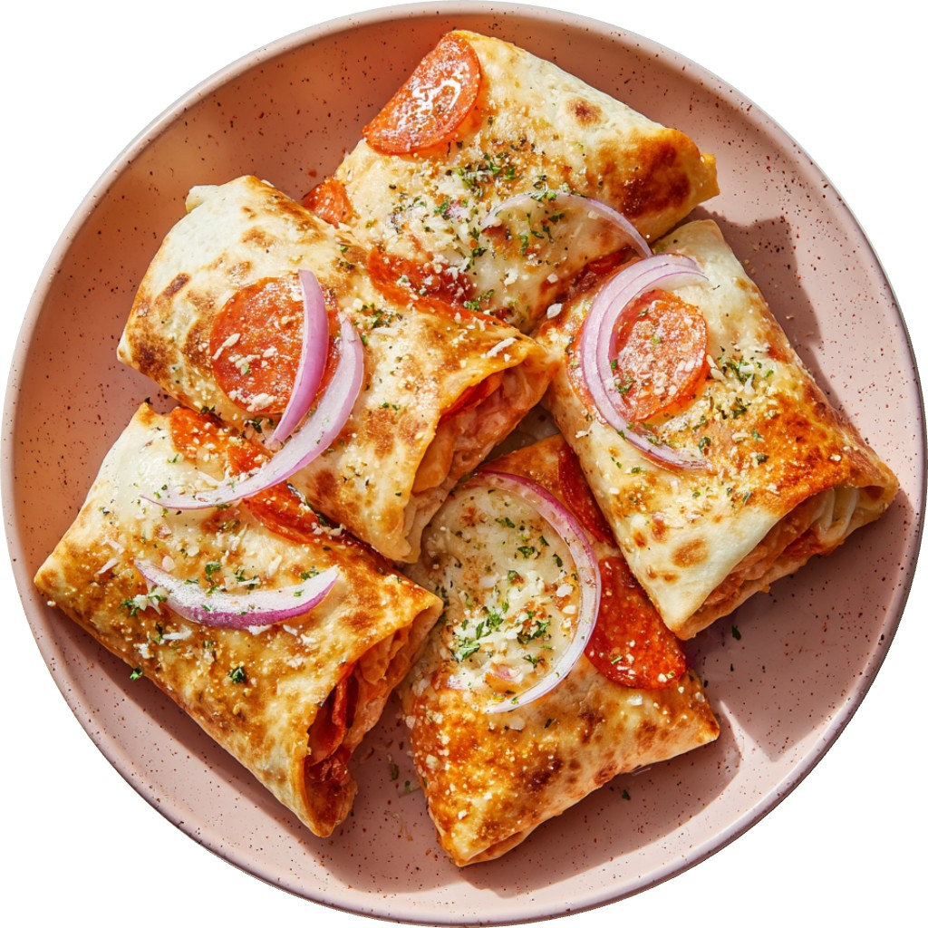 Garlic Butter Honey Pepperoni Pizza Burritos