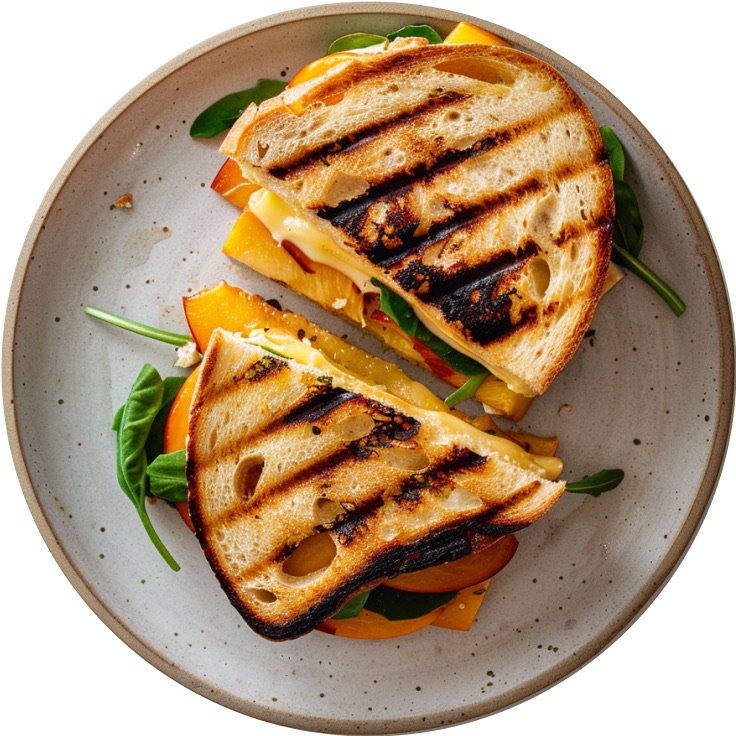 Grilled Halloumi Peach Sandwich