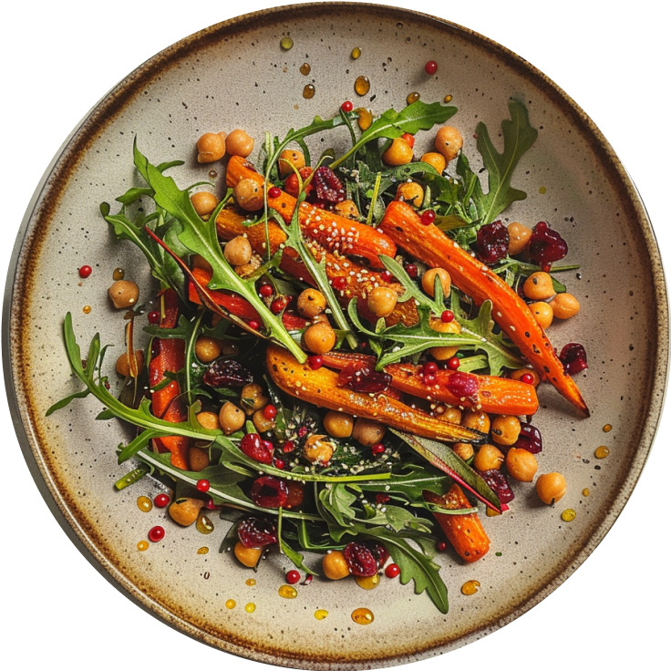 Roasted Carrot Salad with Chickpeas Two Ways