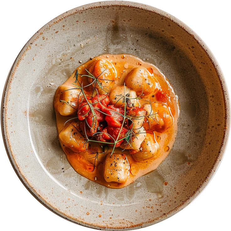 Creamy Gnocchi with Roasted Red Pepper Sauce
