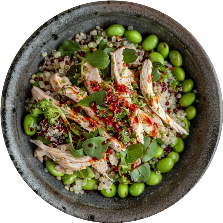 High-Protein Chicken Edamame Salad