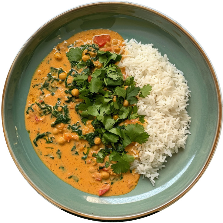 Peanut Chickpea Curry with Coconut Rice