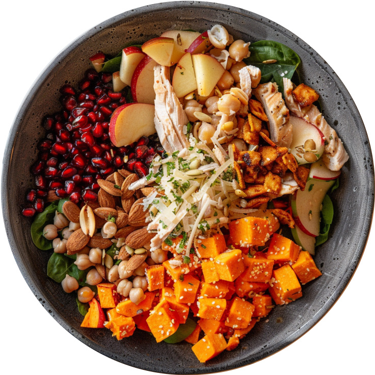 Crispy Parmesan Sweet Potato Harvest Salad
