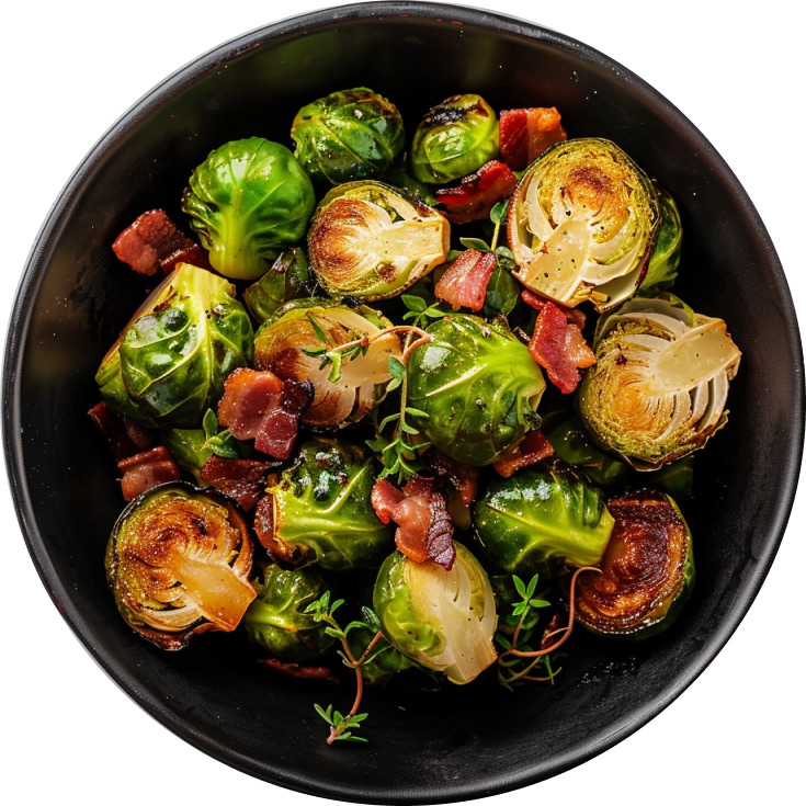 Maple Bacon Roasted Brussels Sprouts