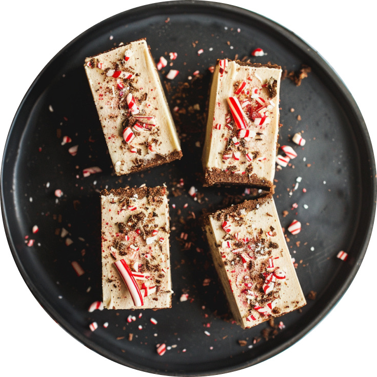 Peppermint Hot Chocolate Cheesecake Bars