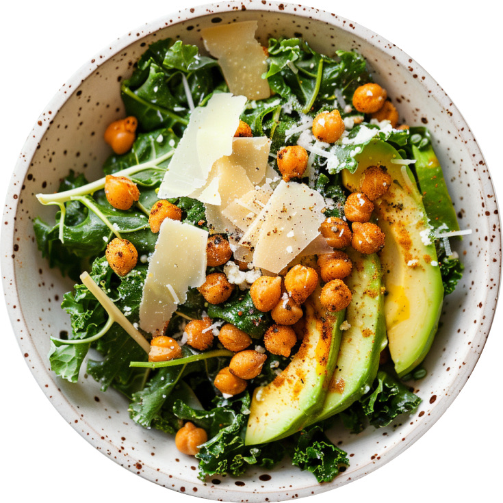 Crispy Chickpea Kale Caesar Salad