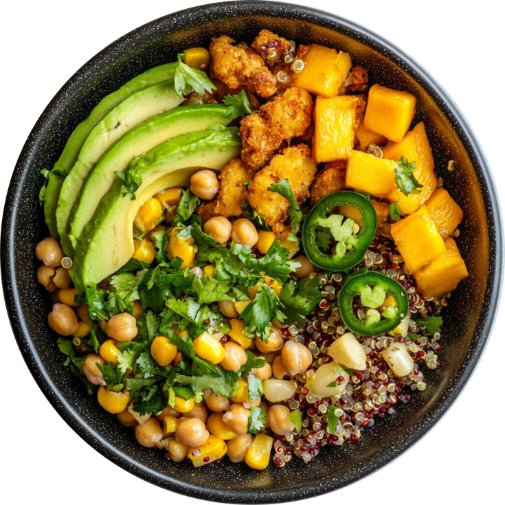Mexican Quinoa, Corn, Avocado & Mango Salad