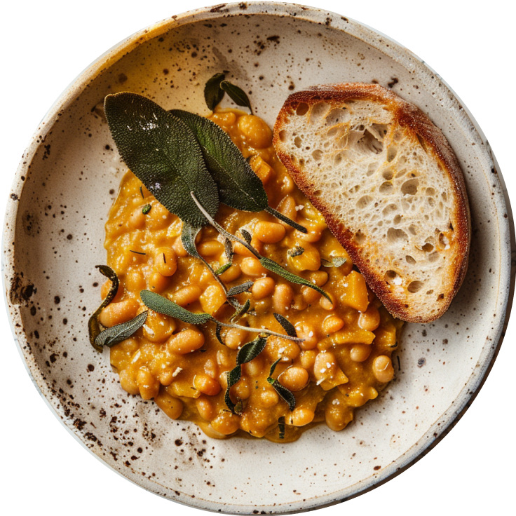 Creamy Squash and Sage Beans