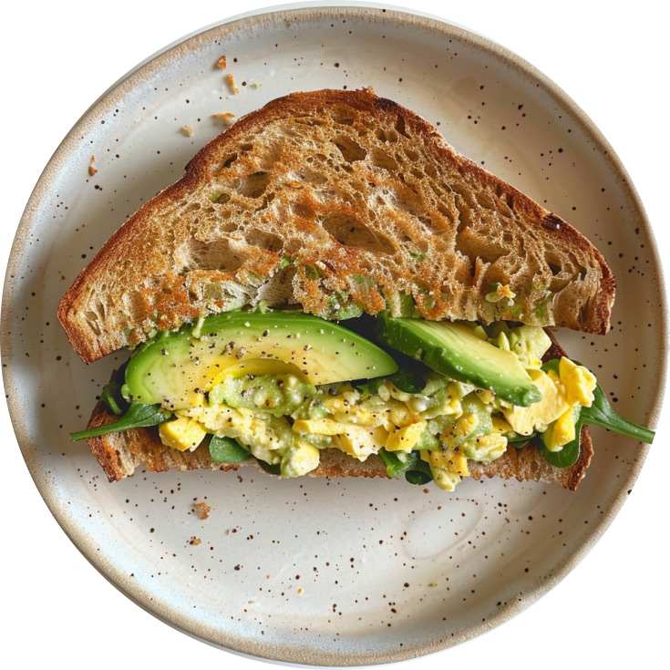 Egg Sandwich with Greek Yogurt and Avocado
