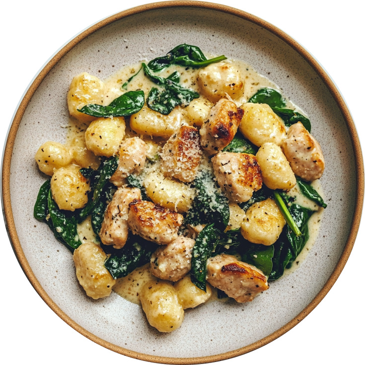 Creamy Cauliflower Gnocchi with Chicken Sausage & Spinach