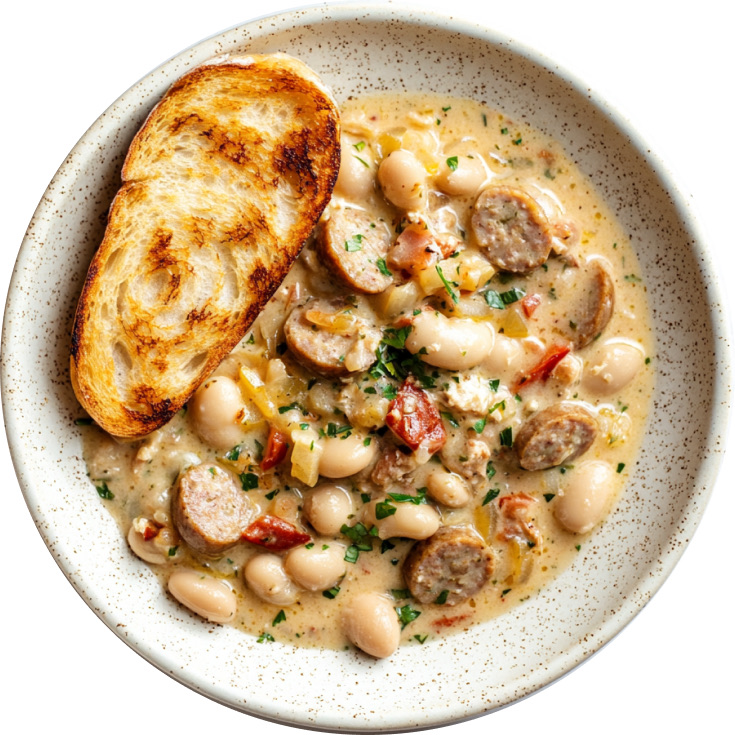 Creamy Tuscan White Bean and Chicken Sausage Skillet