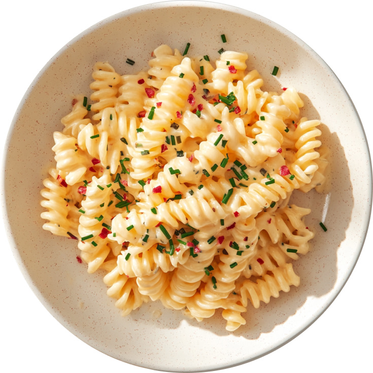 Three-Cheese Fusilli with Pink Peppercorns
