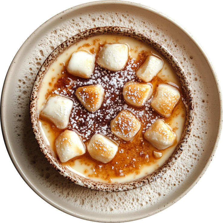 Hot Cocoa Crème Brûlée with Marshmallow Topping