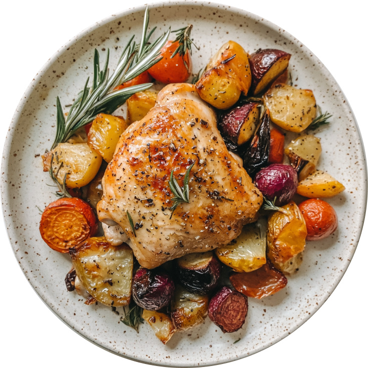 Maple Dijon Chicken with Roasted Winter Vegetables