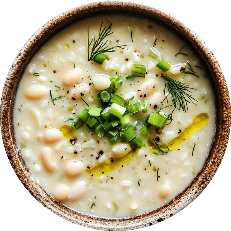 Creamy Lemon White Bean & Rice Soup