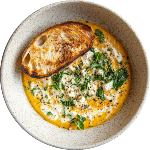 Roasted Feta and Butternut Squash Soup