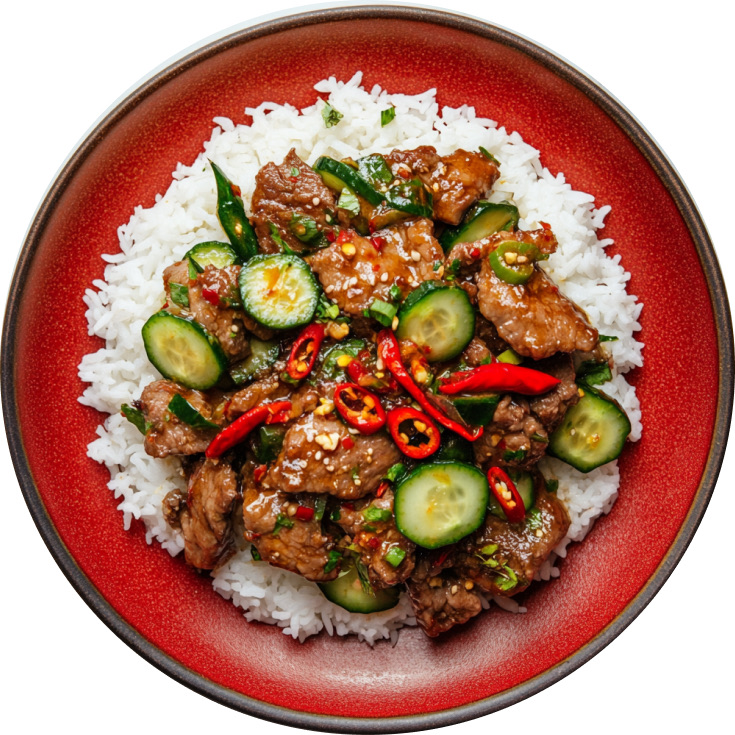 Caramelized Pork and Cucumber Stir-Fry