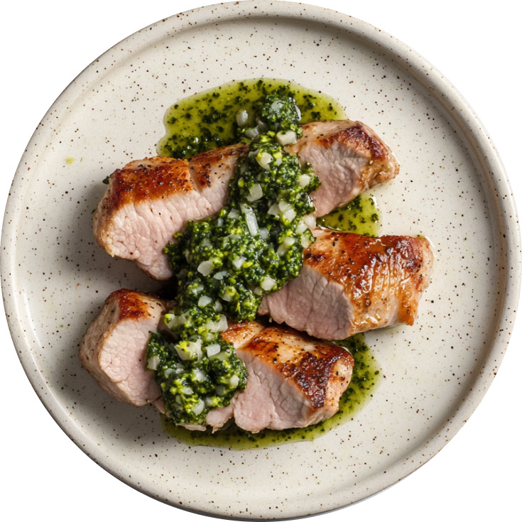 Pork Chops With Broccoli Salsa Verde