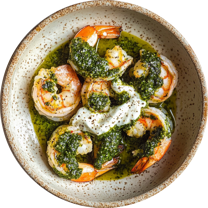 Green Shrimp and Grilled Bread