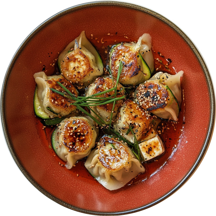 Beef Dumplings With Zucchini, Tofu and Chives
