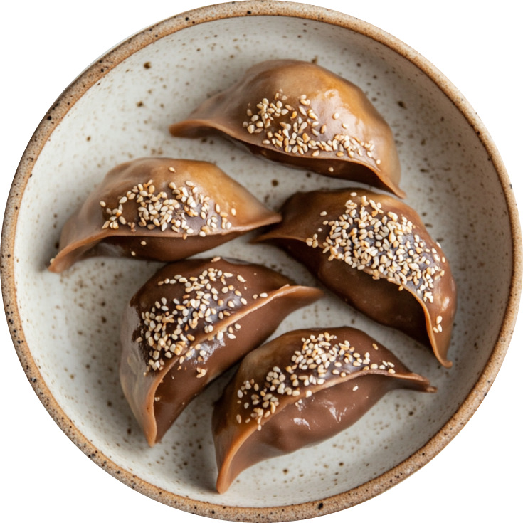 Chocolate Sesame Dumplings