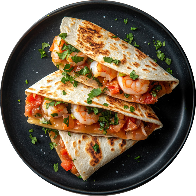 Pan Fried Shrimp Quesadilla