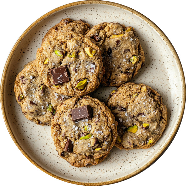 Air Fryer Pistachio Chocolate Chunk Cookies