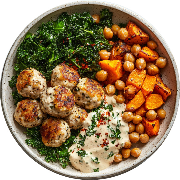 Herby Chicken Meatball Bowl