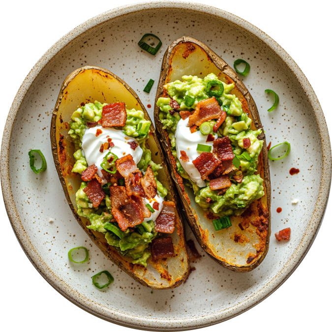 Fully Loaded Potato Skins with Chipotle Southwest Guacamole
