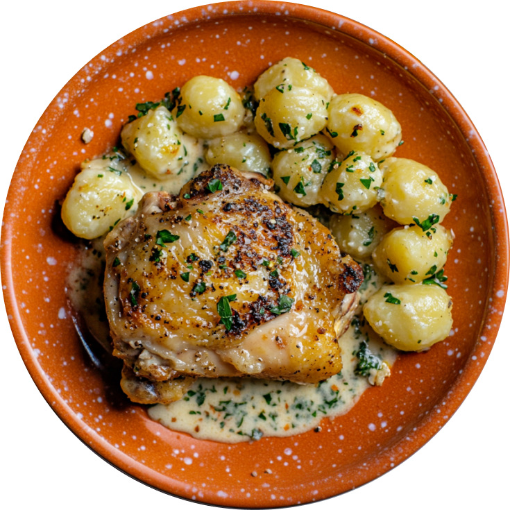 Creamy Lemon-Garlic Chicken & Gnocchi