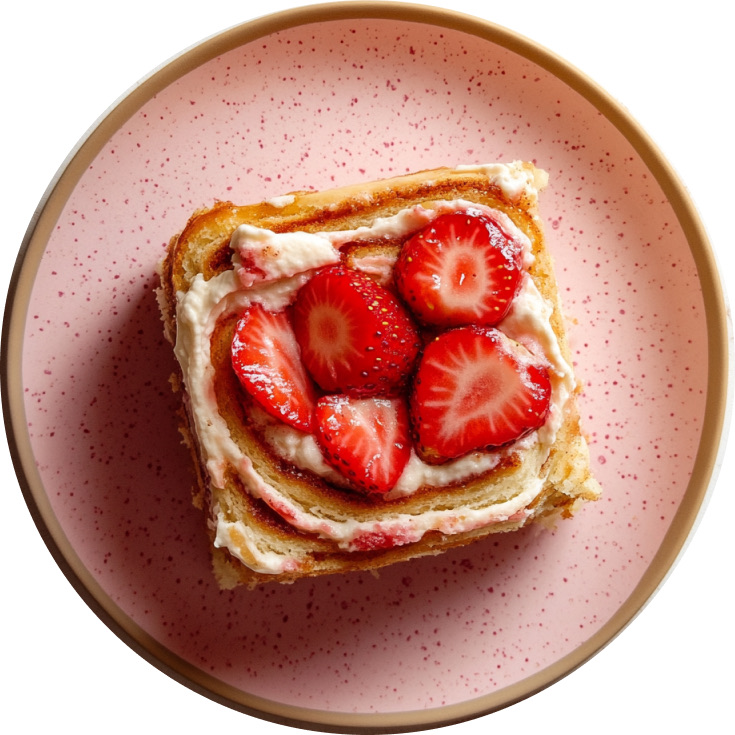 Giant Strawberries & Cream Sweet Roll