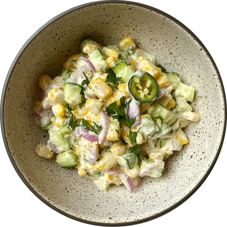 Street Corn Creamy Cucumber Salad