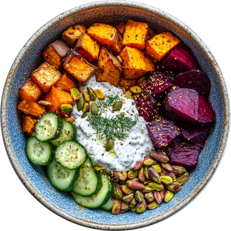 Harissa Tzatziki Lentil Bowl