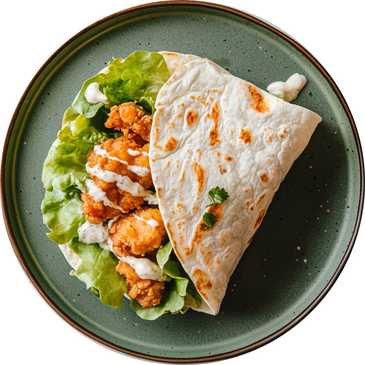 Crispy Hot Honey Chicken Folded Wraps