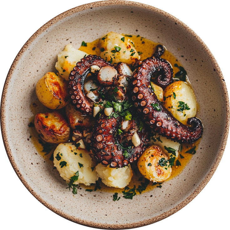 Pan-Seared Octopus with Golden Potatoes