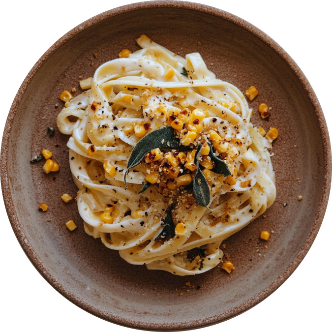 Brown Butter Corn Pasta Alfredo