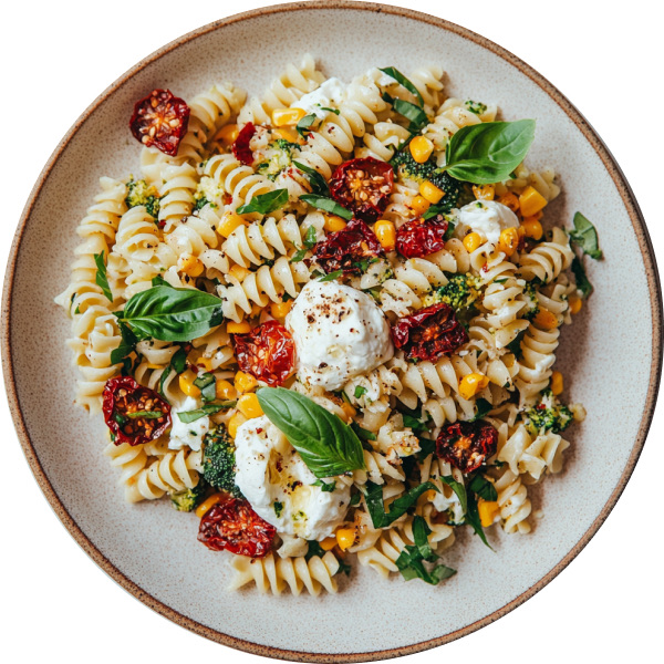 Broccoli Burrata Pasta Salad