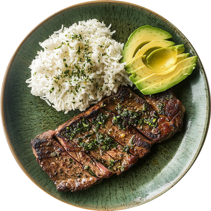 30 Minute Herby Lemon Garlic Steak and Rice