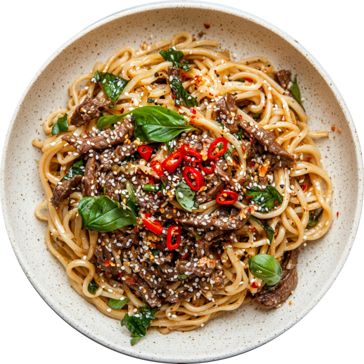 30 Minute Thai Basil Beef Noodles