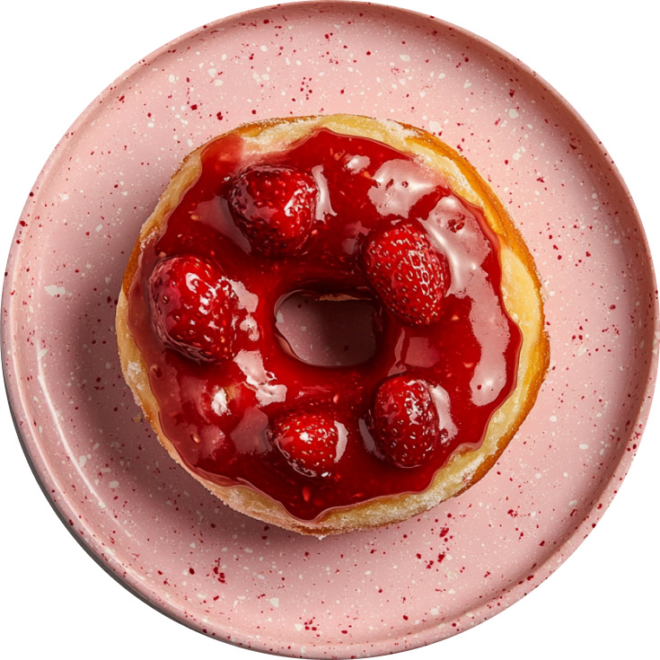 Baked Strawberry Glazed Doughnut