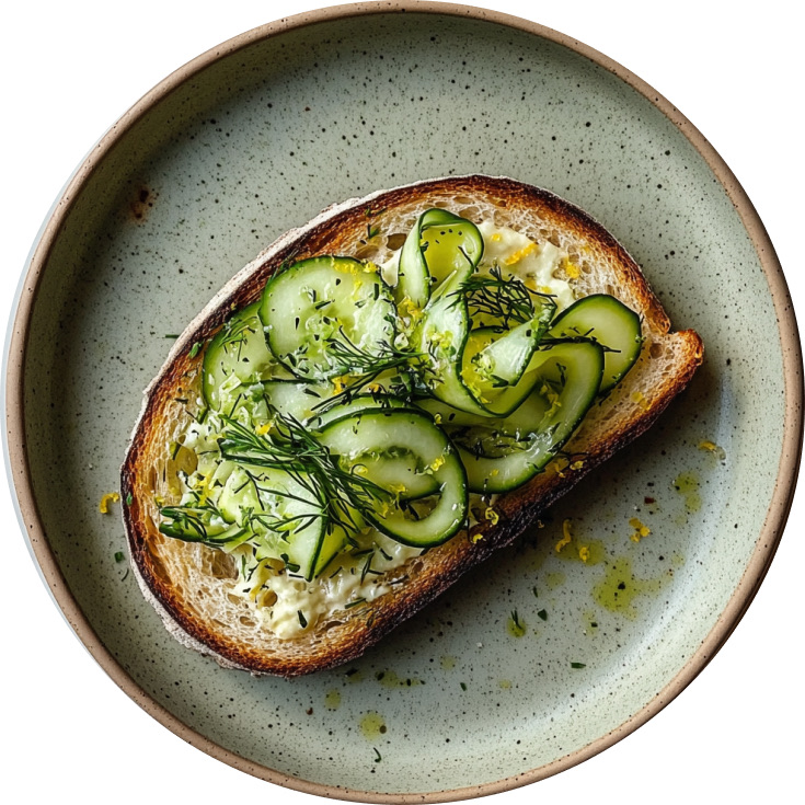 Courgette Ribbons with Tahini Yoghurt on Toast