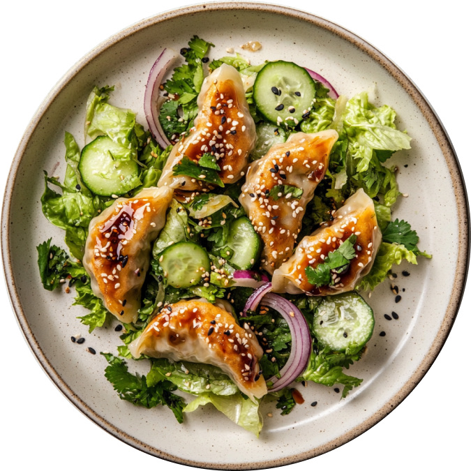Sesame-Soy Dumpling Salad