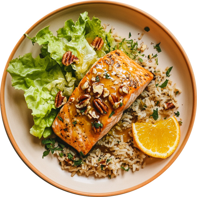 Orange-Maple Glazed Salmon with Pecans
