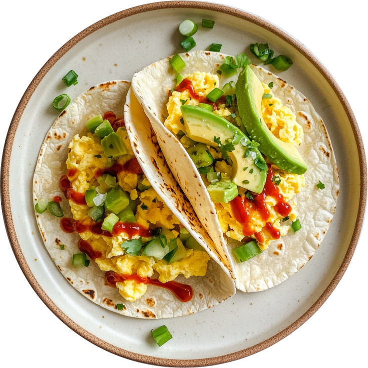 Speedy Fluffy Cheddar Scramble Breakfast Tacos