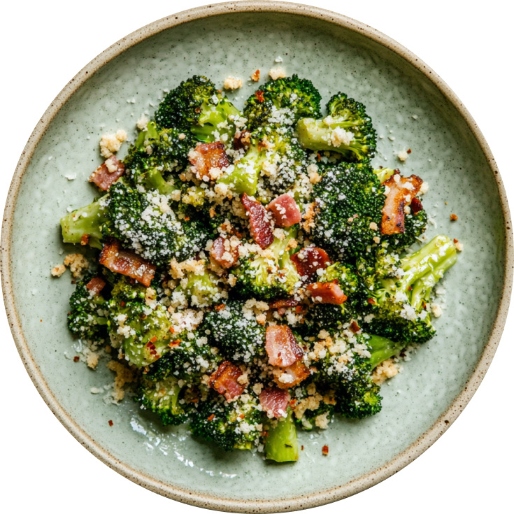 Roasted Broccoli Salad with Miso-Caesar Dressing