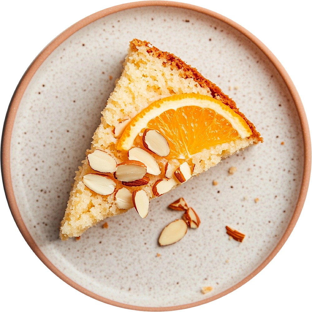 Vanilla Almond Cake with Orange Zest