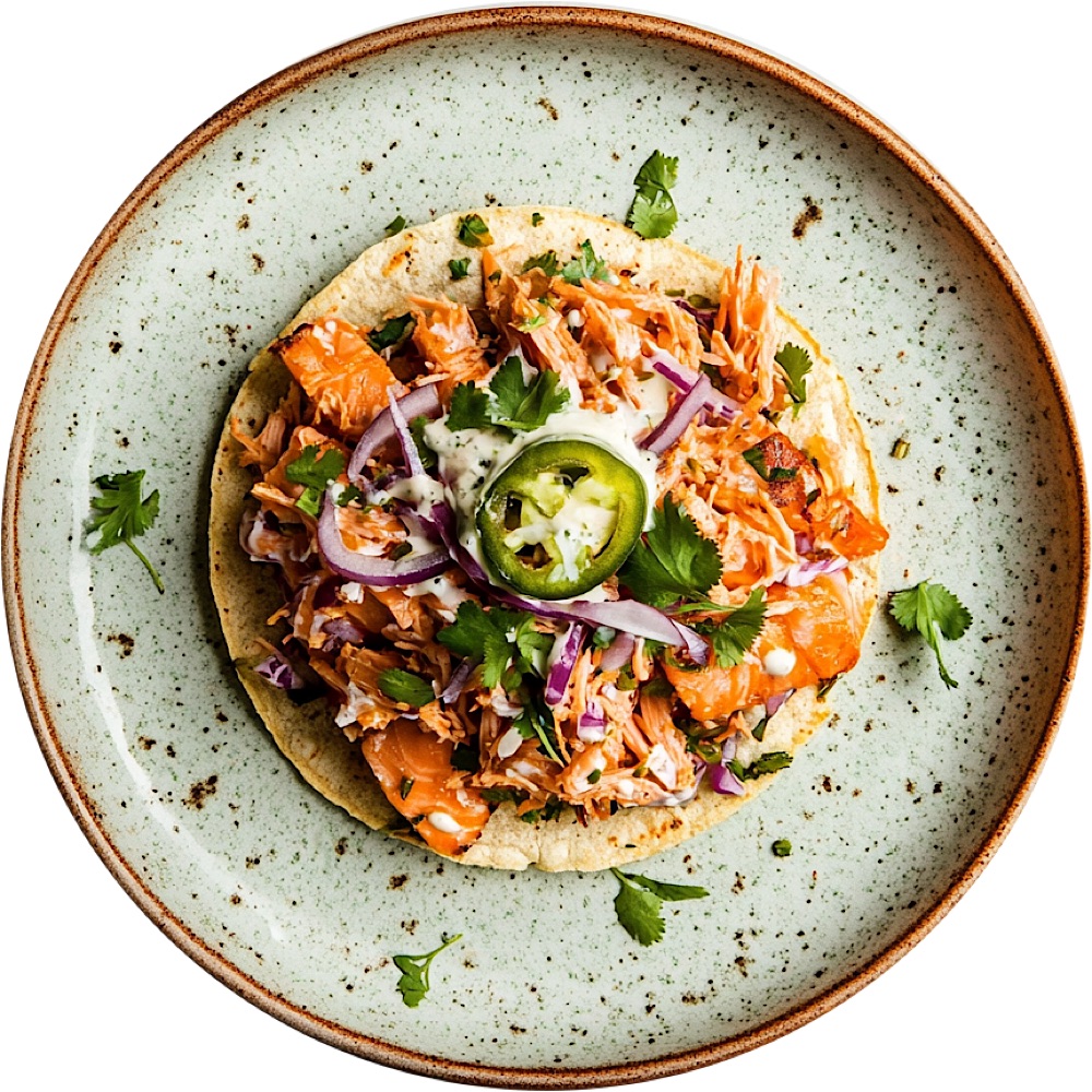 Broiled Salmon Tostadas with Jalapeño Ranch