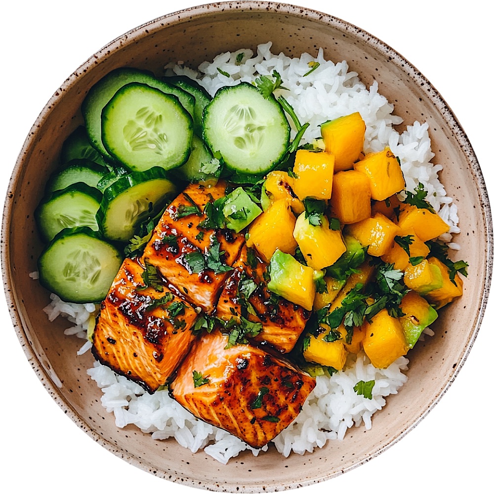 Honey Glazed Salmon with Mango Avocado Salsa