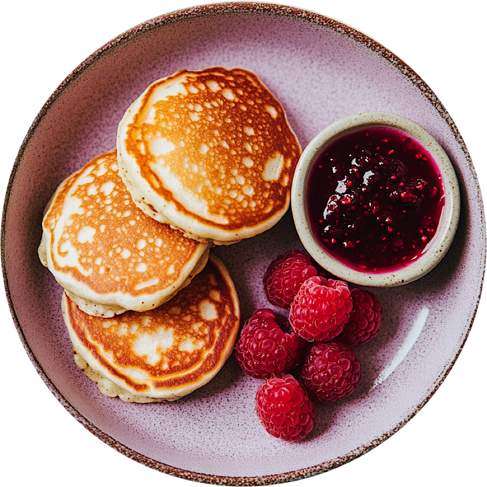 Pancakes & Berry Compote Yoghurt